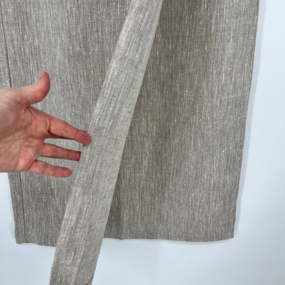 Vtg British Khaki by Robert Lighton 100% Linen Skirt Maxi Sz 10 Tan Faux Wrap - Picture 3 of 8